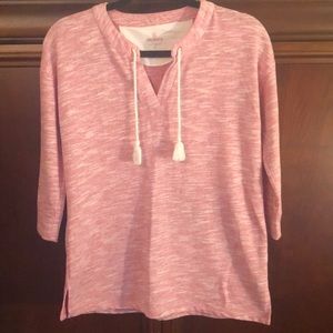 Talbots pull over V-neck rope detail 0P pink